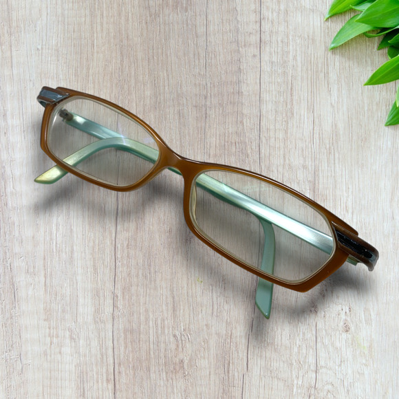 Vintage 1980's Cazal Brown/Teal Avant Garde Glasses Eyeglasses Frames Only